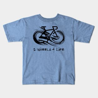 Infinity Bicycle, 2 wheels 4 life - Black Kids T-Shirt